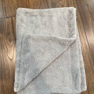 Gray Alphabet Sherpa Blanket